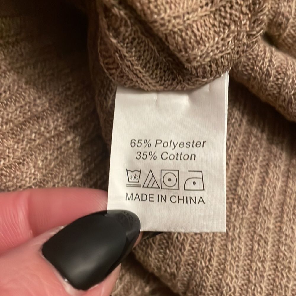Beige Off Shoulder Ribbed Texture Raglan Long Sleeve Top - Picture 5 of 5